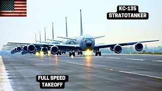 US Air Force KC-135 Stratotanker  Full Speed Takeoff And Landing