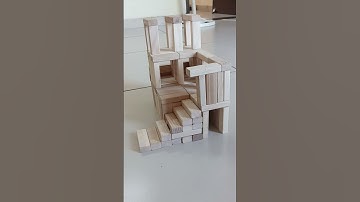Two Story Jenga Block Building (Tumbling tower) #jenga #woodenblocks #jengabuilding