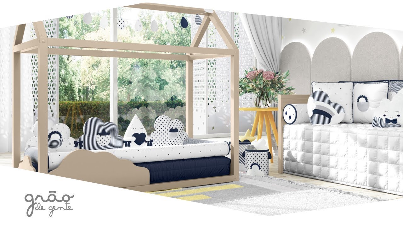 Quarto de Bebê Montessoriano Nuvem de Algodão Azul Marinho | Grão de Gente quarto de bebê casas bahia