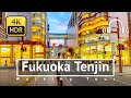 Biggest shopping district in kyusyu region tenjin walking tour  fukuoka japan 4k.rbinaural