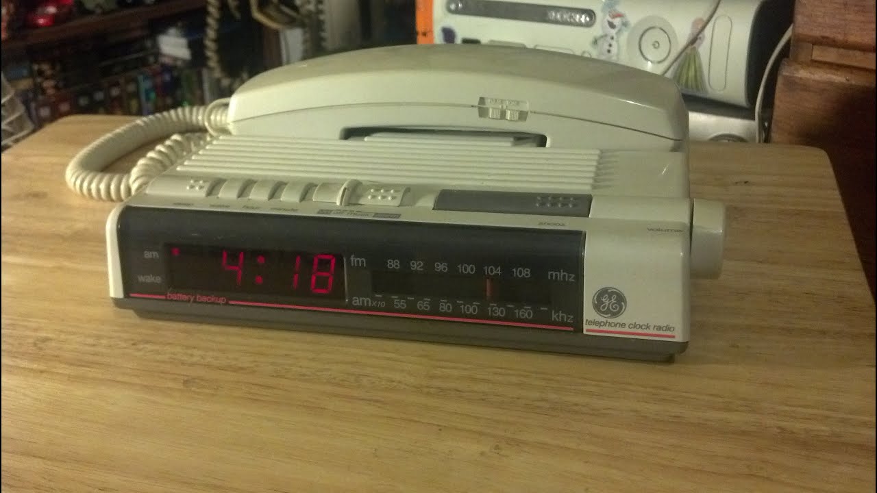 Vintage GE clock radio & phone model 2-9711A - YouTube