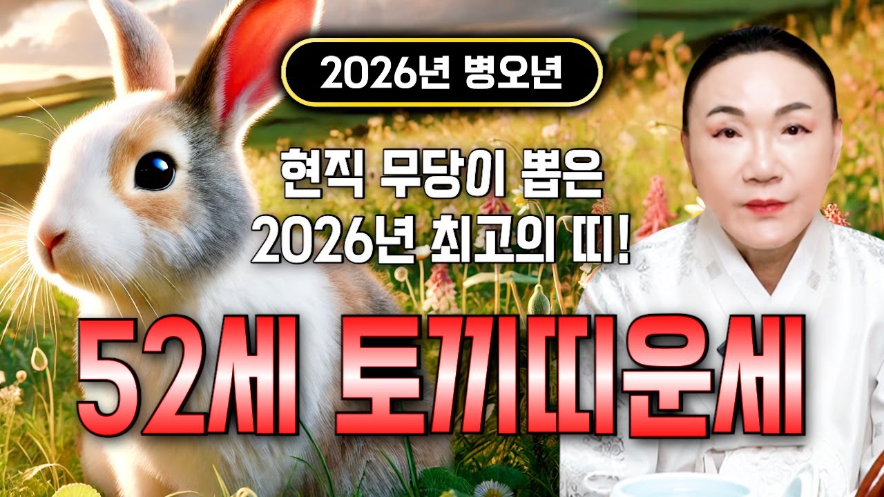 [2026년 병오년 1975년생 토끼띠운세] 내가 52세 토끼띠라면 2026년에 그 누구보다 대박납니다! 금전,귀인,문서운 모두 대박 터진다!! 1975년생 52세 토끼띠 신년운세