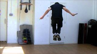 TS open double jump rope trick slow motion