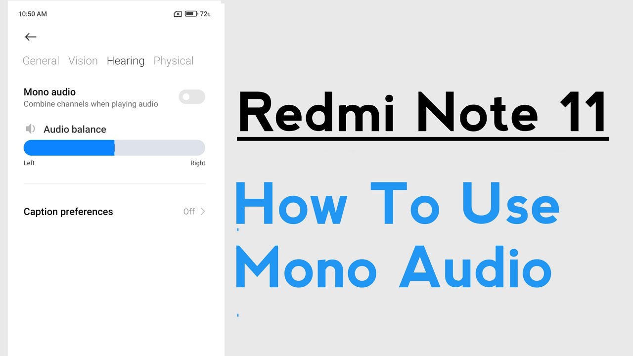 Redmi Note 11 How To Use Mono Audio YouTube
