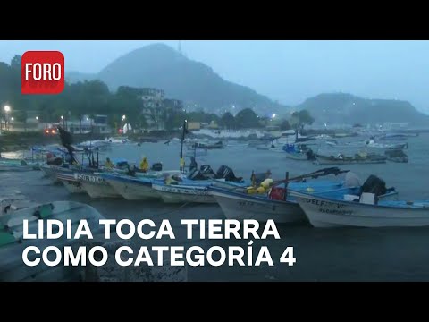 Huracán Lidia toca tierra como Categoría 4 en Las Peñitas, en Tomatlán, Jalisco - Las Noticias