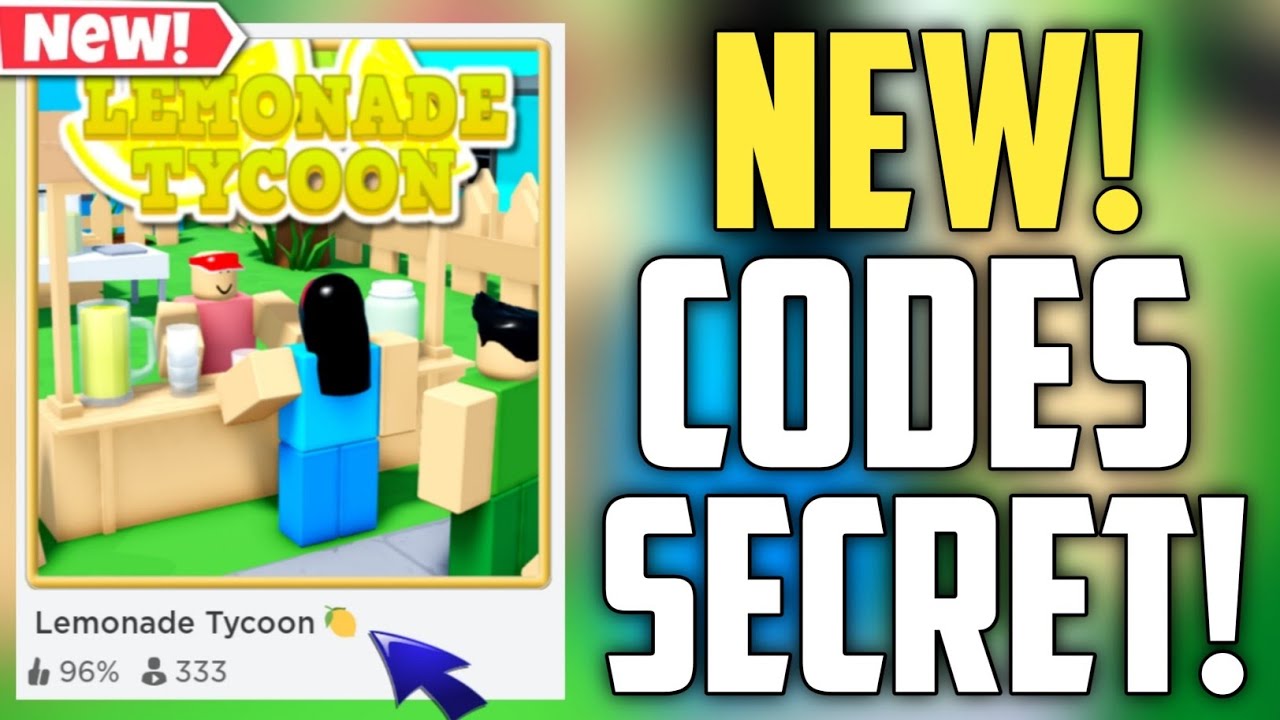 Lemonade Tycoon New Codes!! ROBLOX *SECRET* CODES YouTube