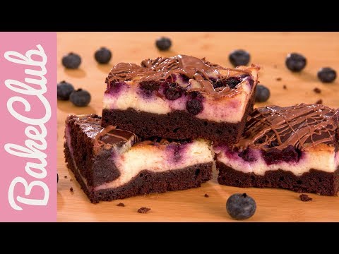 Blaubeer-Käsekuchen-Brownies (Cheesecake Brownies) | BakeClub