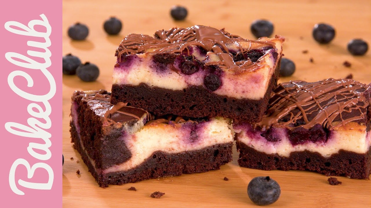 Blaubeer-Käsekuchen-Brownies (Cheesecake Brownies) | BakeClub