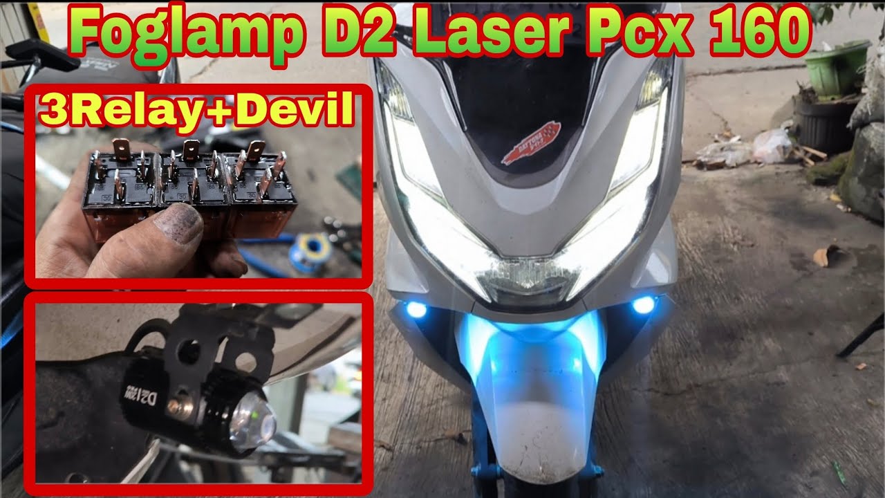 Cara Pasang lampu tembak D2 laser + senja devil menggunakan 3 relay di PCX 160