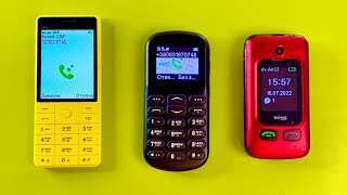 Three Granny Phones Incoming call & Outgoing call Sigma vs BQ Only vs Nomi mobile phone