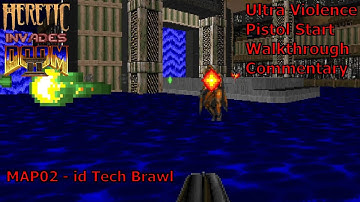 Heretic Invades Doom (Ultra Violence 100%) Walkthrough (MAP02: id Tech Brawl)