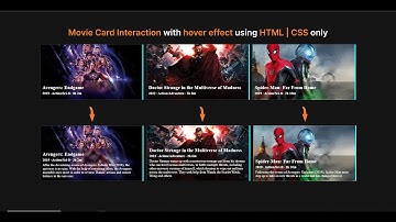 Movie Card Interaction with hover effect using HTML | CSS only