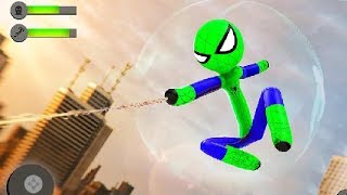 Flying Stickman Rope Hero Grand City Crime screenshot 5