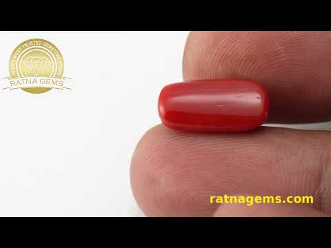 Product Video for: Moonga Stone 6.34 Ratti (5.77 Carat) - Italian Red Coral