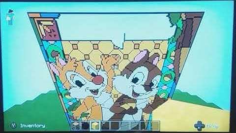 Minecraft chip and dale stained glass window pixel art tutorial part 26