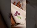 Easy floral embroidery design on kerchief #embroidery #needlenthread #buttonholestitch