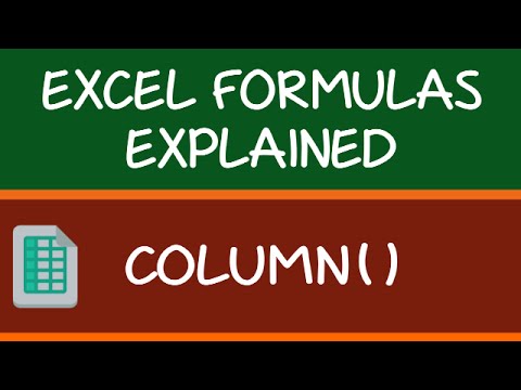 COLUMN Formula in Excel - YouTube