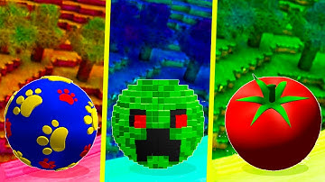 Going Balls: New Minecraft Map | Battle of Balls: Tomato vs Paw vs Pixel! Update Race-227