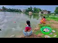 Fishing Video🎣🎣 | Beautiful Two Lady Happily Catch Lot Of Fish In Village Pond In Monsoon Weather