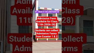 St. Paul's College Ranchi Class 11th (2026-28) Admission Start!
