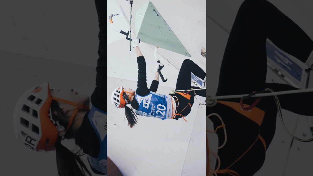 Making her way to the headwall 