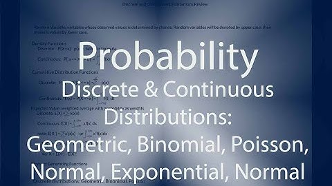 Probability Ch3: Geometric, Binomial, Poisson, Uniform, Exponential, Normal Distributions