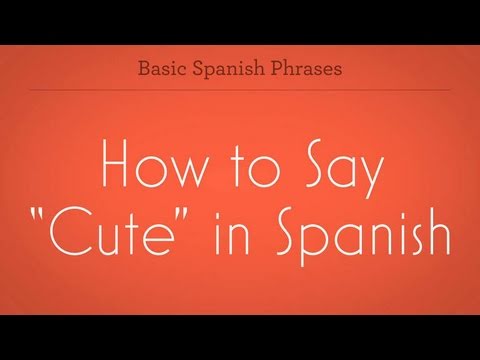 How to Say "Cute" | Spanish Lessons - YouTube