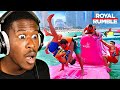 Reacting to WWE ROYAL RUMBLE AT THE INFLATABLE WATER PARK!