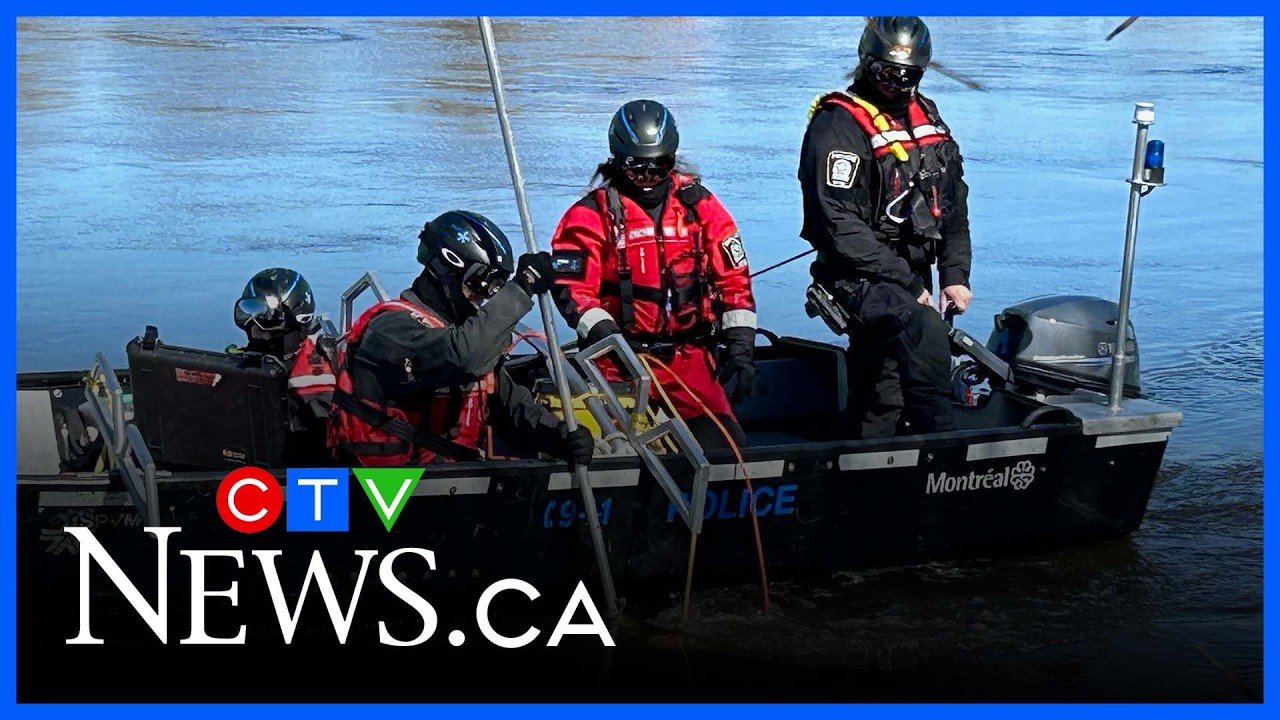 Teen missing after falling through ice on Montreal river - YouTube