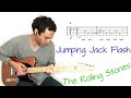 Rolling stones  jumping jack flash in standard tuning  guitar lesson  tutorial  cover with tab