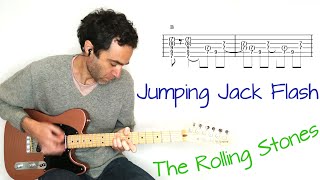 Rolling Stones - Jumping Jack Flash (in standard tuning) - Guitar lesson / tutorial / cover with tab screenshot 1