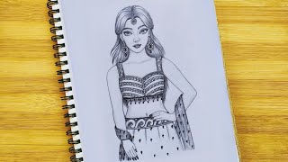 How To Draw A Girl Ll Traditional Drawing Ll Girl Drawing Ll Bride Drawing Ll Portrait