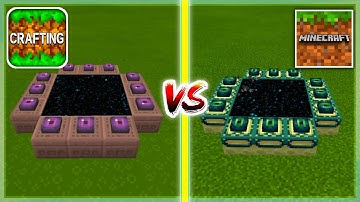 Crafting and Building PORTALS VS Minecraft PE PORTALS (Crafting and Building vs MCPE)