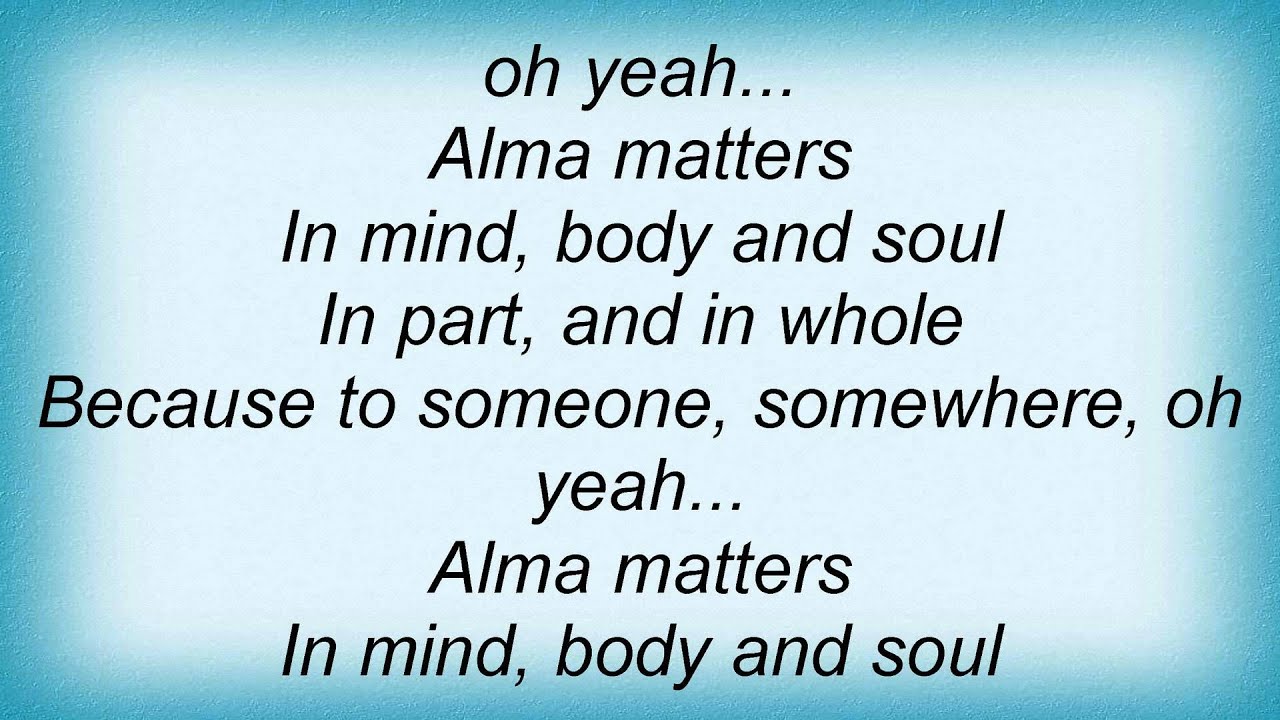 Morrissey - Alma Matters Lyrics - YouTube
