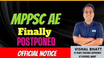 MPPSC AE Postponed !! Final Notice || Ab kya karein || Vishal Bhatt #MPPSCAE
