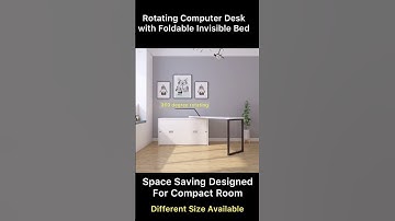 Telescopic and Rotating Corner Computer Desk with Folding Bed