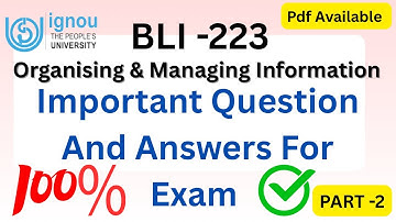 BLI -223 \\ PART -2 Most Important Question & Answer #ignou #bli223 #library #ignoustudymaterial