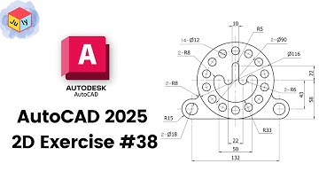AutoCAD 2025  2D Modeling – Practice Exercise #38