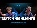 Charlotte Lutz vs Zhang Rui | WS R32 | WTT Contender Durban 2023
