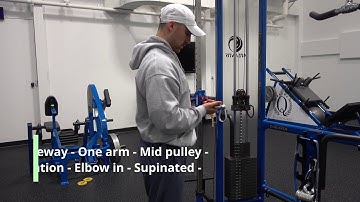 Sideway - One arm - Mid pulley - External rotation - Elbow in - Supinated -