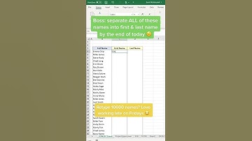 Split text in seconds using just two keys 🤯 Flash Fill can split text, combine