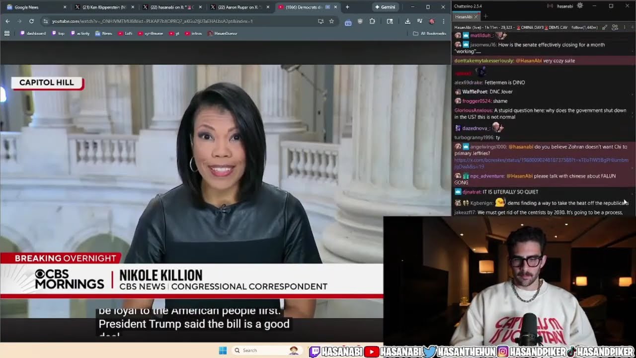 Government Shutdown Coverage, Twitter Reacts and More | Hasanabi Chair Reacts (Fan Channel)