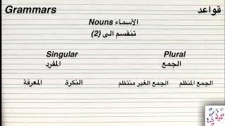 الأسماء  Nouns ( المفرد والجمع )