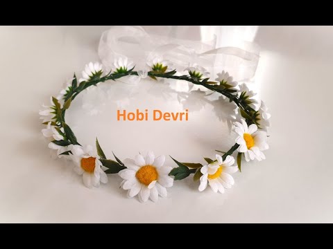 How To Make Flower Crown, Chamomile Flowers, Papatyalı Taç Yapımı