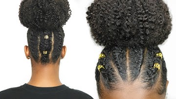 Flat Twist High Bun on Natural Hair | PROTECTIVE STYLE