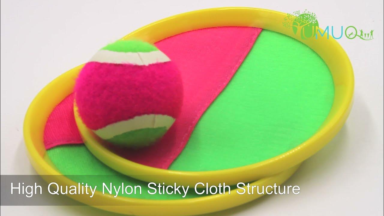 YumuQ SelfStick Toss Ball and Paddle Catch Game Set for Kids, Children