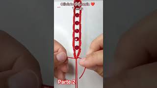 parte 2 pulsera de hilos y cristales #bisuteria #tutorial #macrame #pulserasdehilo #manillas