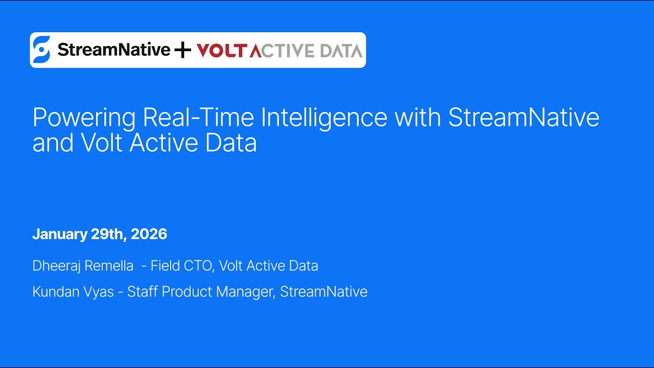 Обеспечение работы аналитики в реальном времени с помощью StreamNative и Volt Active Data