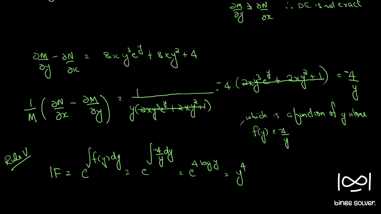 Q220 Solve (2xy^4e^y + 2xy^3 + y)dx + (x^2y^4e^y - x^2y^2 - 3x)dy = 0