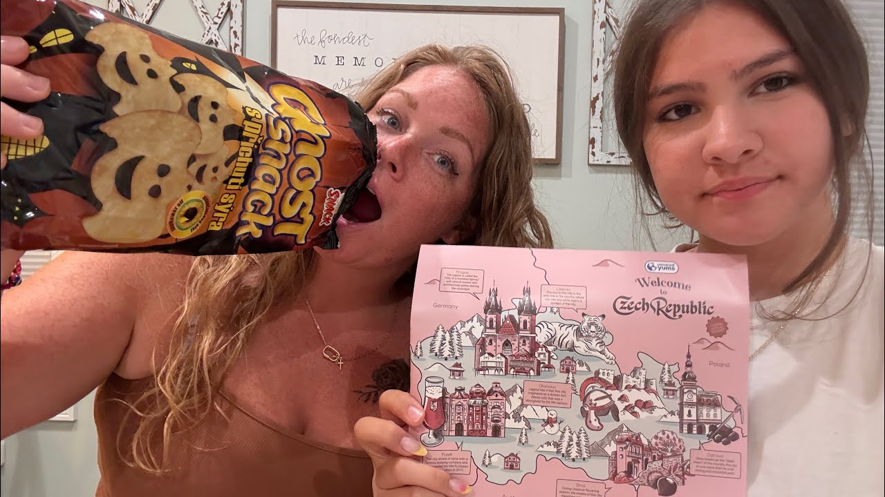 Trying Czech Republic snacks 